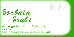 borbala hrubi business card